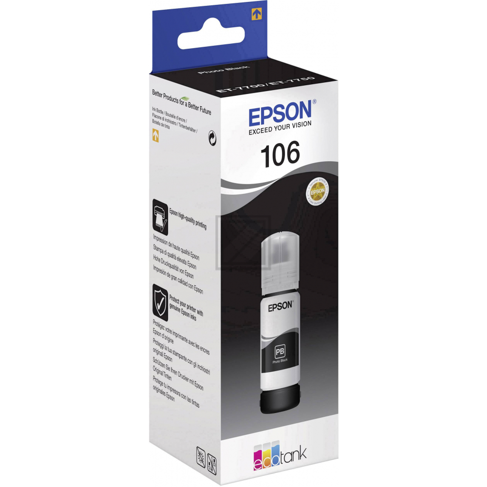 C13T00R140 EPSON ET106 EcoTank Fototinte photo blk 5000Seiten 70ml