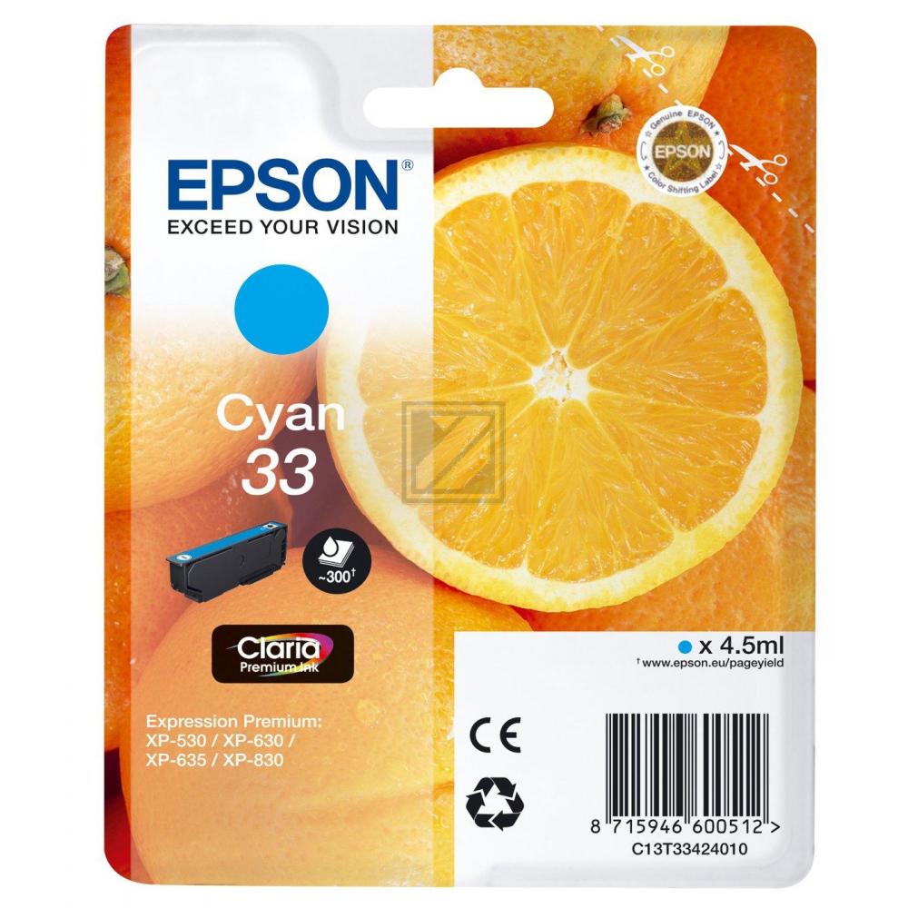 C13T33424012 EPSON XP Tinte cyan ST 200 Seiten 4,5ml