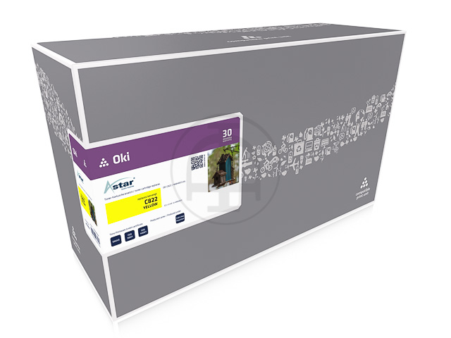 AS13822 ASTAR OKI C822 TONER YEL 44844613 7300Seiten