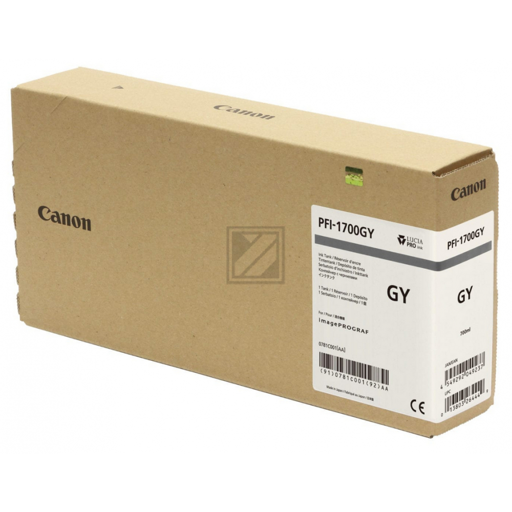 0781C001 CANON PFI1700GY IPF Tinte grey 700ml