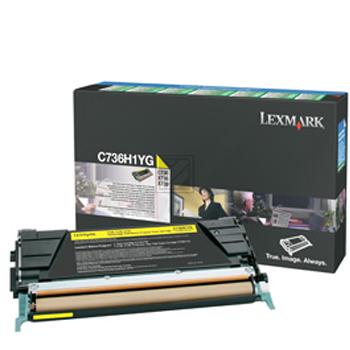 C736H1YG LEXMARK C73x/X73x Toner yellow HC return 10.000Seiten