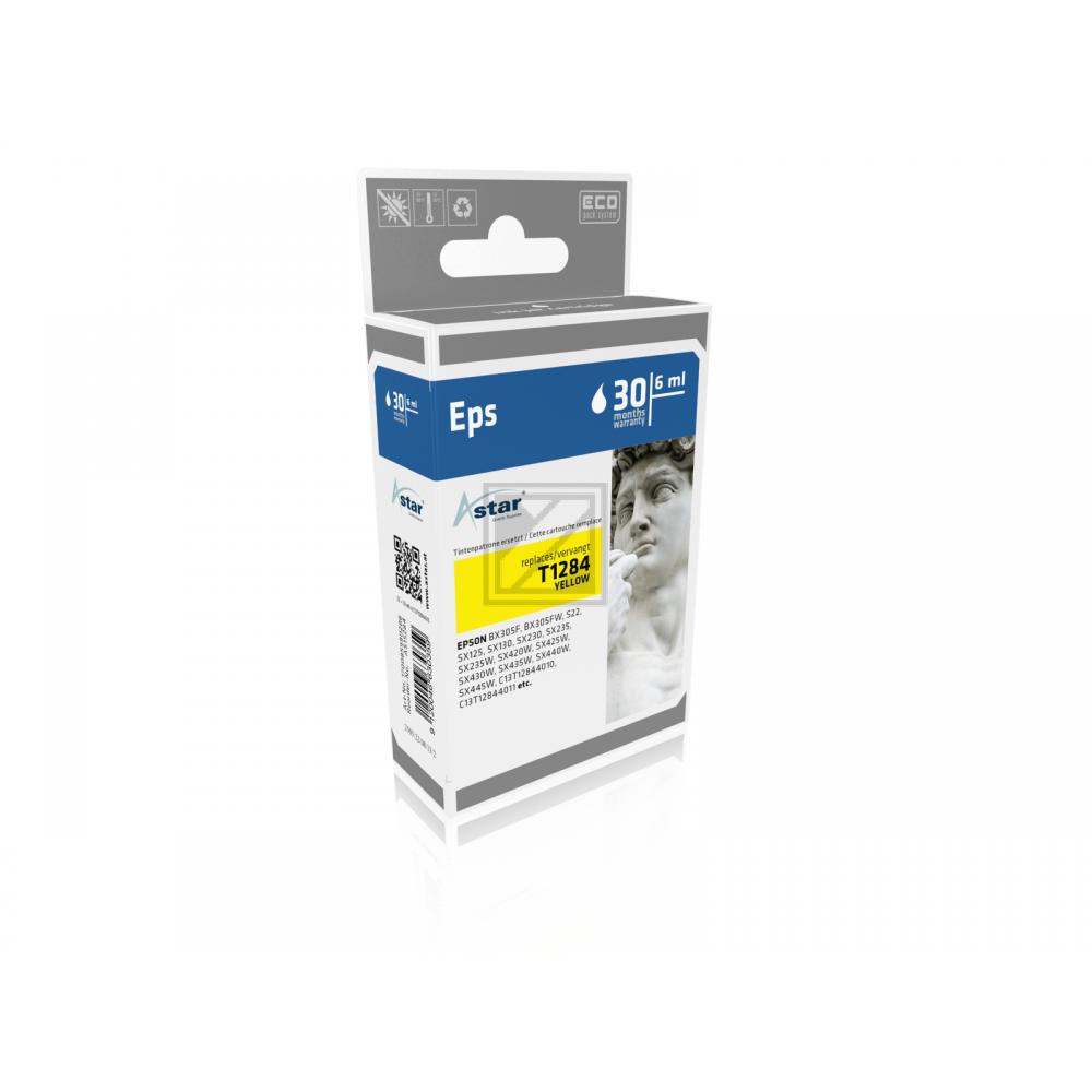 AS15284 ASTAR EPSON T1284 BX Tinte yellow rebuilt 225Seiten Chip 3,5ml