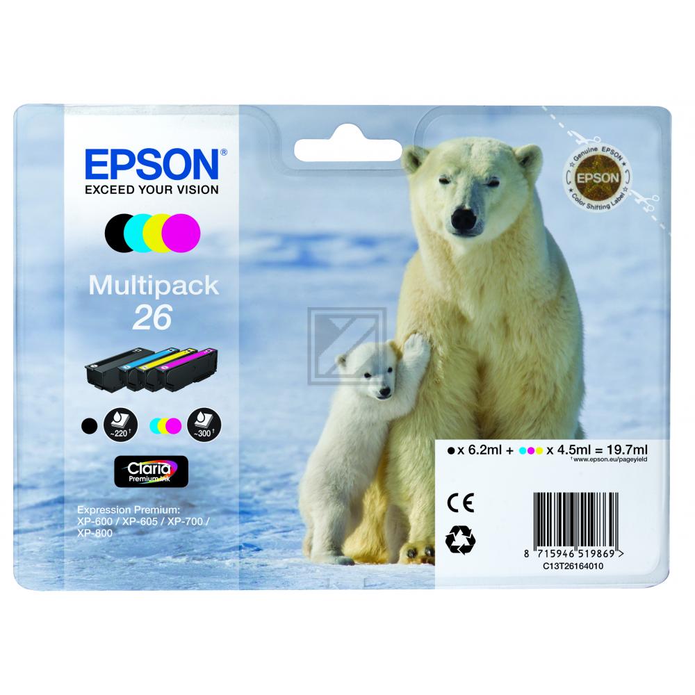 C13T26164010 EPSON XP Tinte (4) cmyk ST 1x220/3x300Seiten 1x6,2/3x4,5 ml
