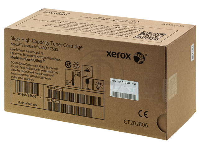 106R03876 XEROX VERSALINK C500 TONER BK 12.100Seiten hohe Kapazitaet