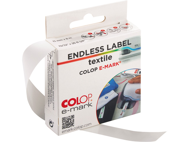 COLOP E-MARK ENDLOSETIKETTEN 155543 8m 14mm textil