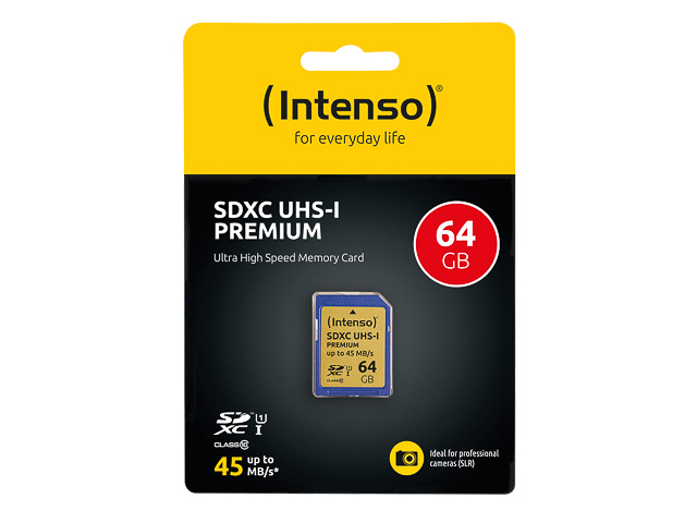 INTENSO SDXC KARTE UHS-I 64GB 3421490 Klasse 10