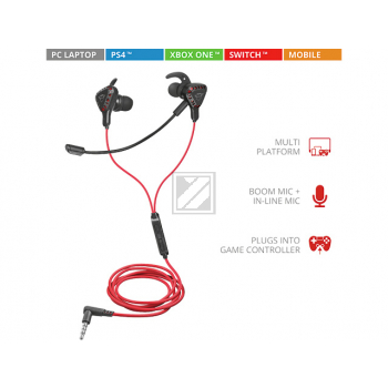 TRUST GXT408 COBRA GAMING KOPFHOERER 23029 rot