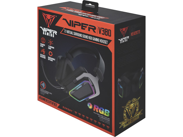 VIPER V380 7.1 SURROUND GAMING HEADSET PV3807UMXEK Kabel/Mikrofon/schwarz