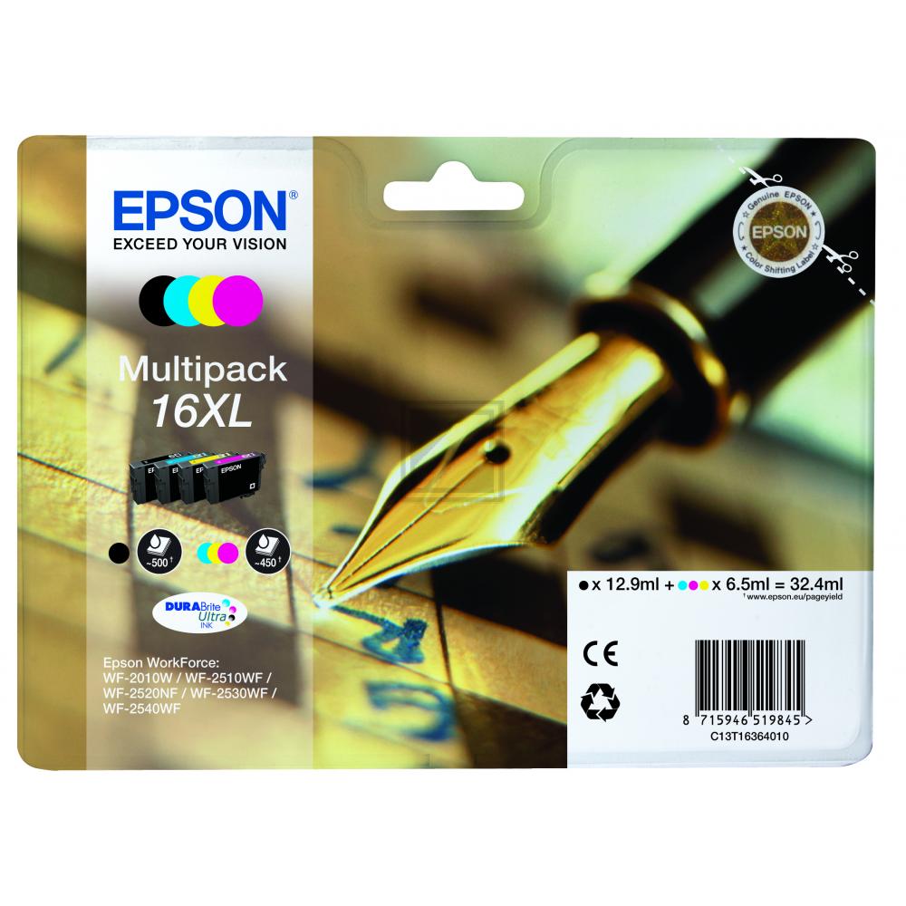 C13T16364012 EPSON WF Tinte (4) cmyk HC 1x500/3x450Seiten 1x12,9/3x6,5 ml