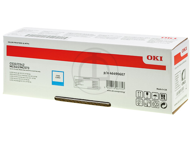 46490607 OKI C532 TONER CYAN HC 6000Seiten hohe Kapazitaet