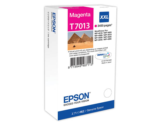 C13T70134010 EPSON WP4000 TINTE MAG EHC 34ml 3400Seiten extra hohe Kapazitaet