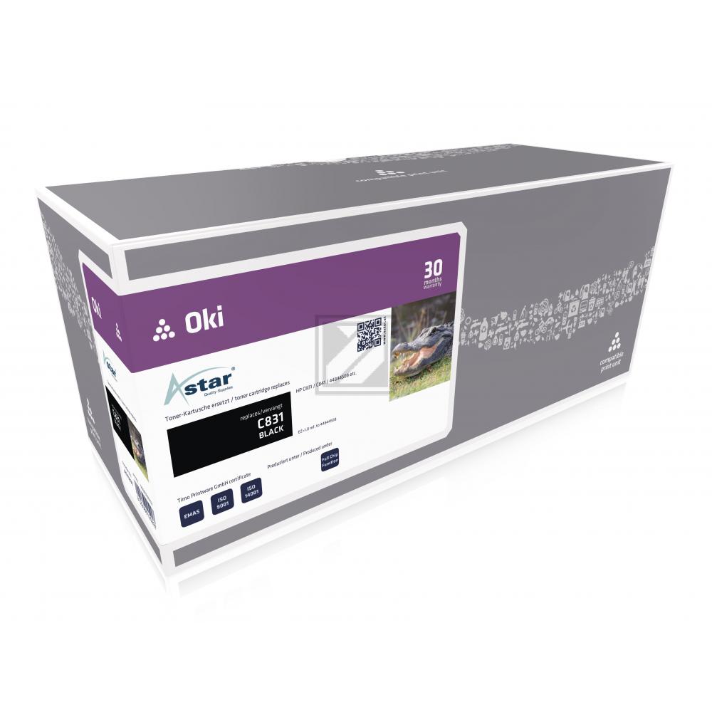 AS11831 ASTAR OKI 44844508 C8xx Toner black rebuilt 10.000Seiten Chip