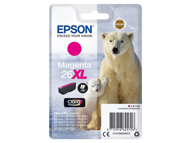 C13T26334012 EPSON XP600 TINTE MAG HC 9,7ml 700Seiten hohe Kapazitaet