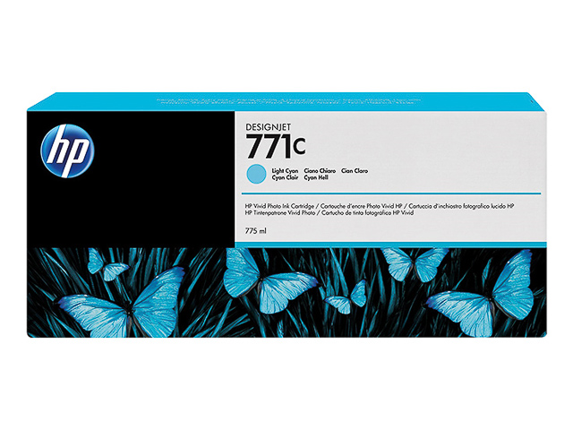 B6Y12A HP DNJ Z6200 TINTE LIGHT CYAN HP771C 775ml