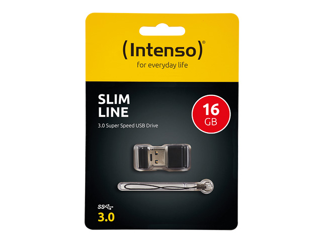 INTENSO SLIM LINE USB STICK 16GB 3532470 35MB/s USB 3.0 schwarz