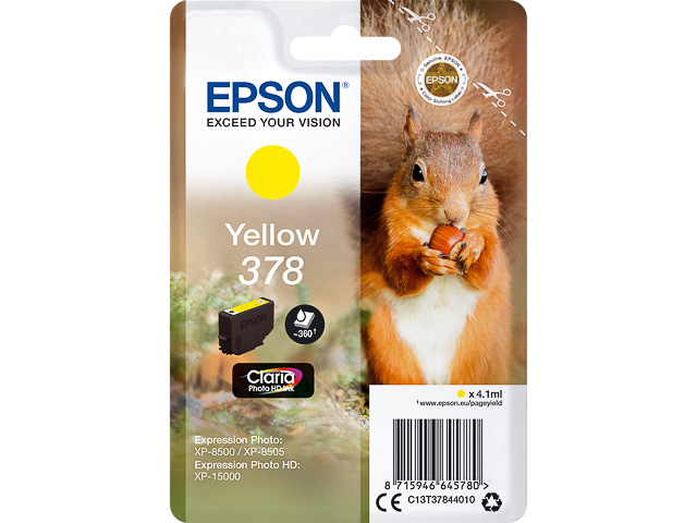 C13T37844010 EPSON XP8500 TINTE YEL ST 4,1ml 360Seiten Standard Kapazitaet