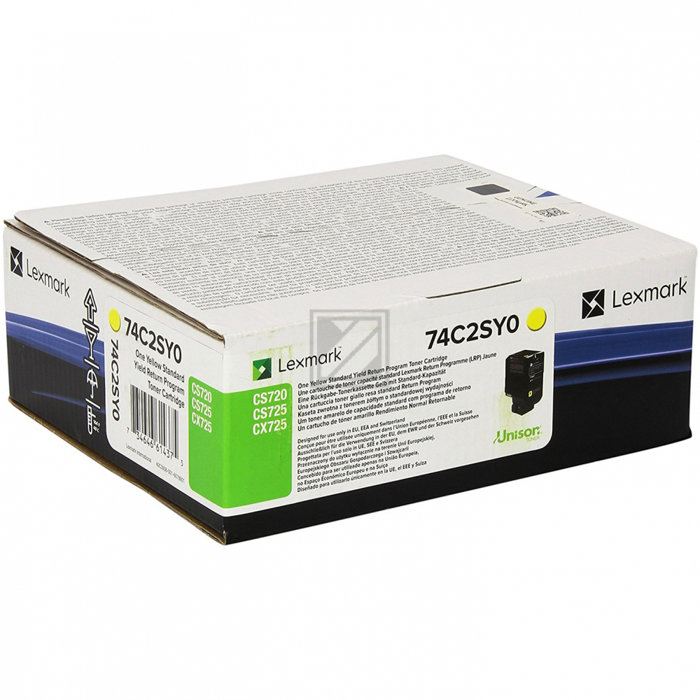 74C2SY0 LEXMARK CS72x Toner yellow HC return 7000Seiten