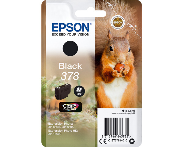 C13T37814010 EPSON XP8500 TINTE BLACK ST 5,5ml 240Seiten Standard Kapazitaet