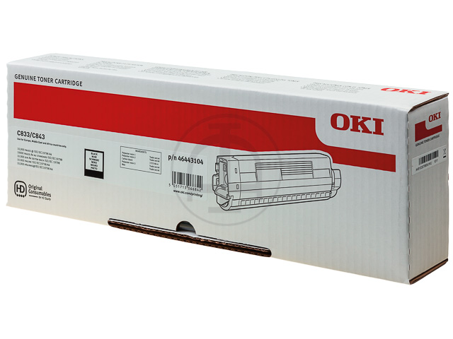46443104 OKI C833DN TONER BLACK HC 10.000Seiten hohe Kapazitaet