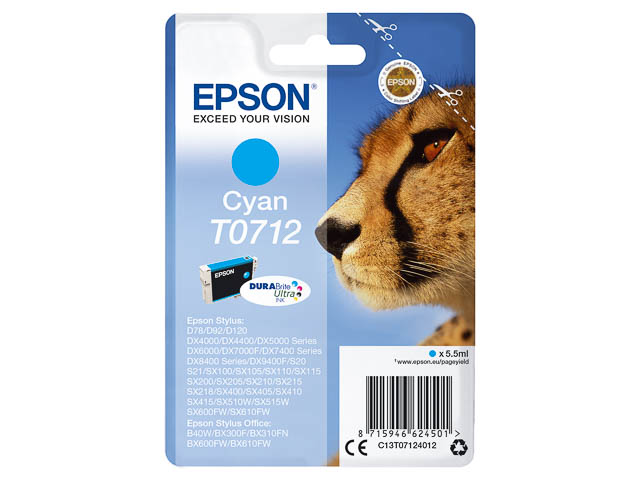 C13T07124012 EPSON DX4000 TINTE CYAN 5,5ml 485Seiten