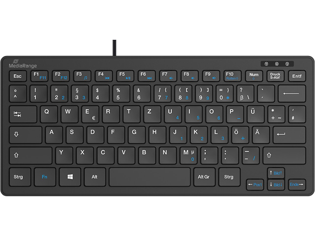 MEDIARANGE TASTATUR QWERTZ DE MROS112 mit Kabel schwarz