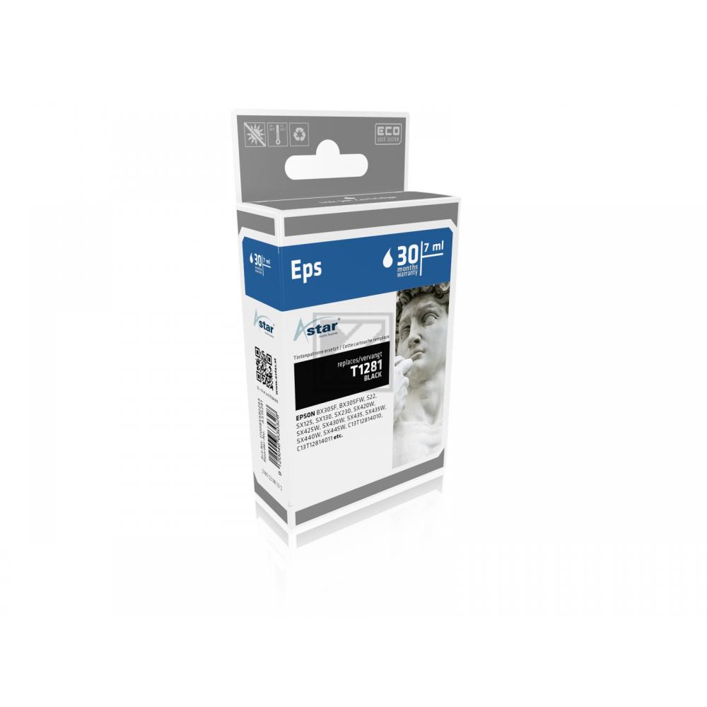 AS15281 ASTAR EPSON T1281 BX Tinte black rebuilt 170Seiten Chip 5,9ml