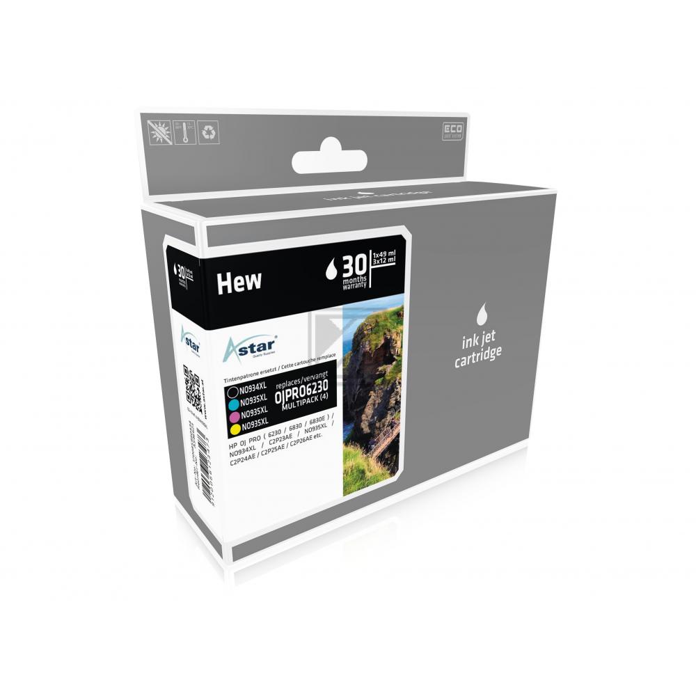 AS46623 ASTAR HP 934XL/935XL OJ PRO Tinte (4) cmyk XXL rebuilt 1x2025/3x825