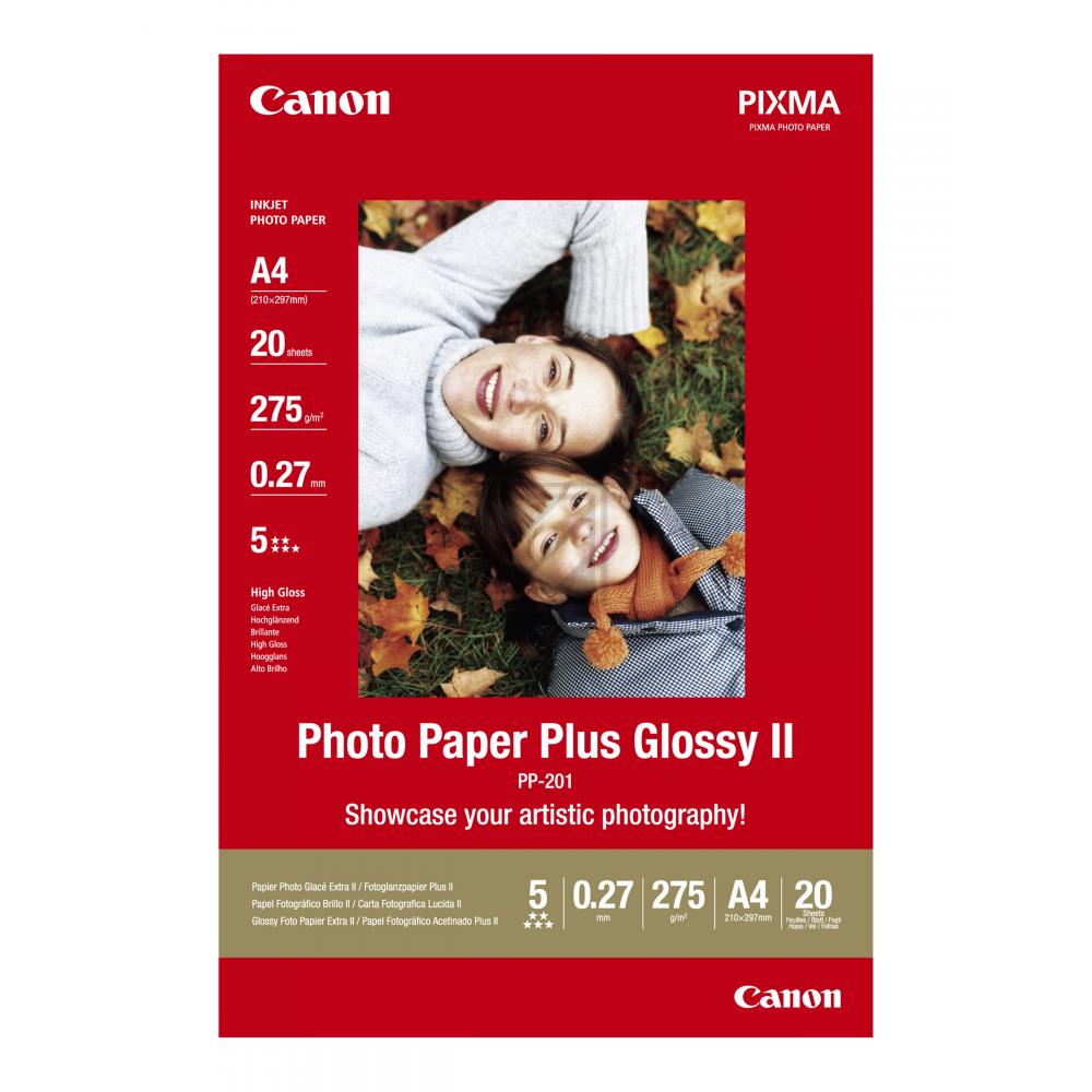 2311B019 CANON Fotopapier A4 (210x297mm) 20Blatt weiss PP201 265gr glaenzend