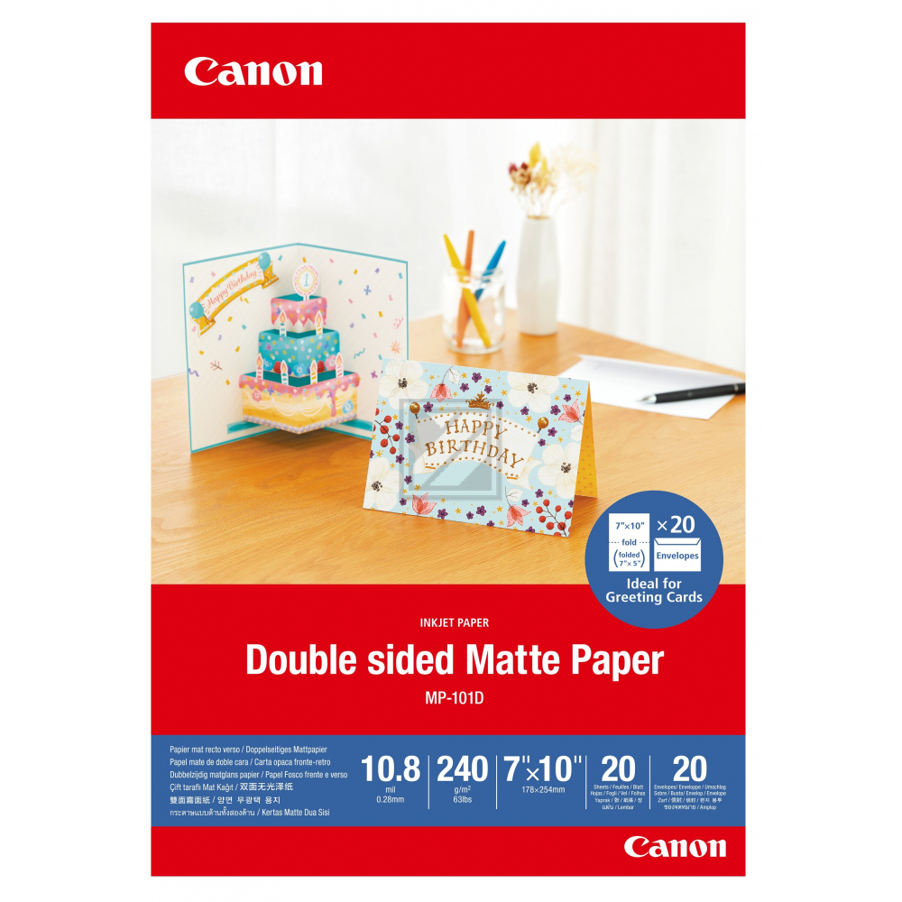 4076C006 CANON Fotopapier 18x25cm 20 Blatt weiss MP101D 240gr doppelseitig