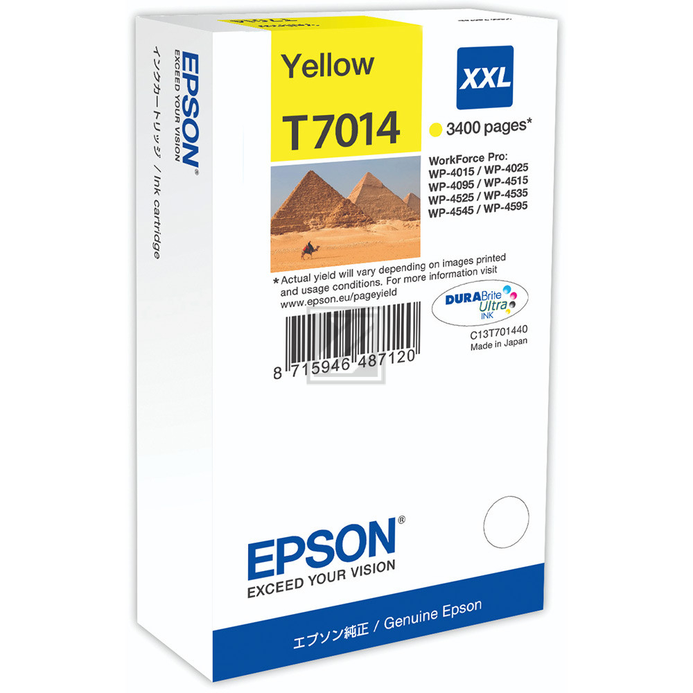 C13T70144010 EPSON WP Tinte yellow EHC 3400Seiten 34ml