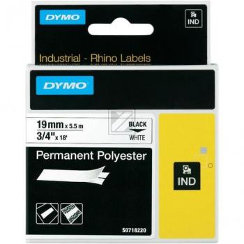 S0718220 DYMO ID1 19mm SCHWARZ-WEISS 18484 Schriftband 5,5m