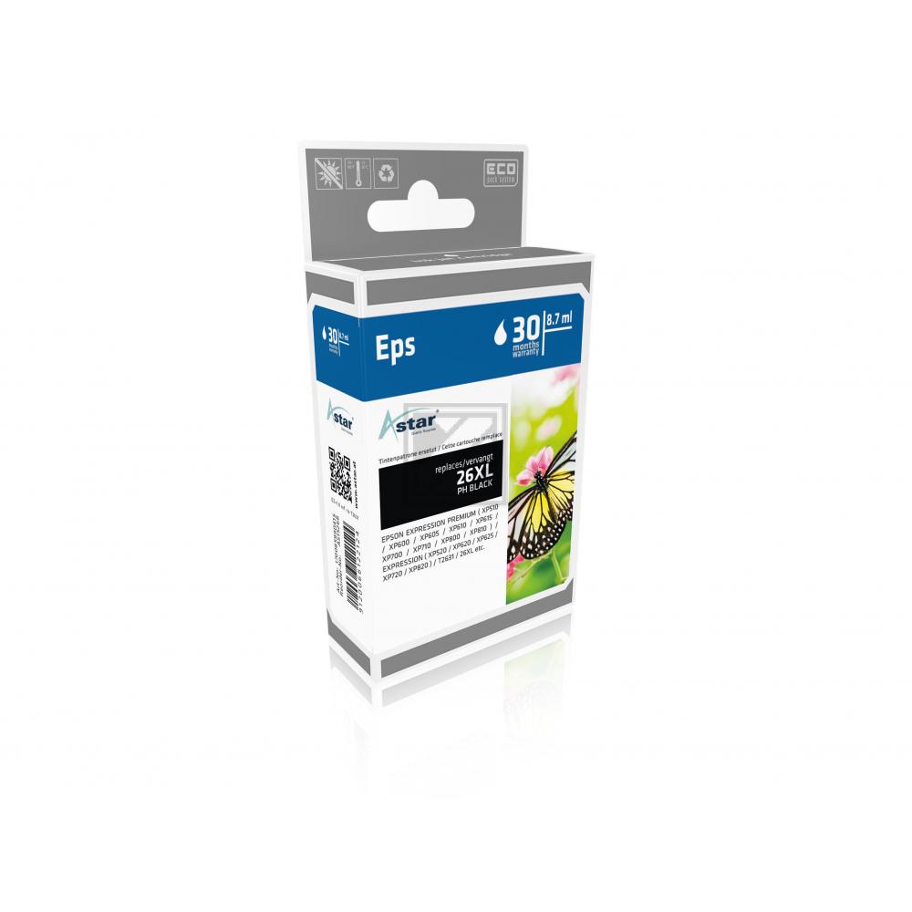 AS15268 ASTAR EPSON T2631 XP Tinte photo blk HC rebuilt 400Seiten Chip