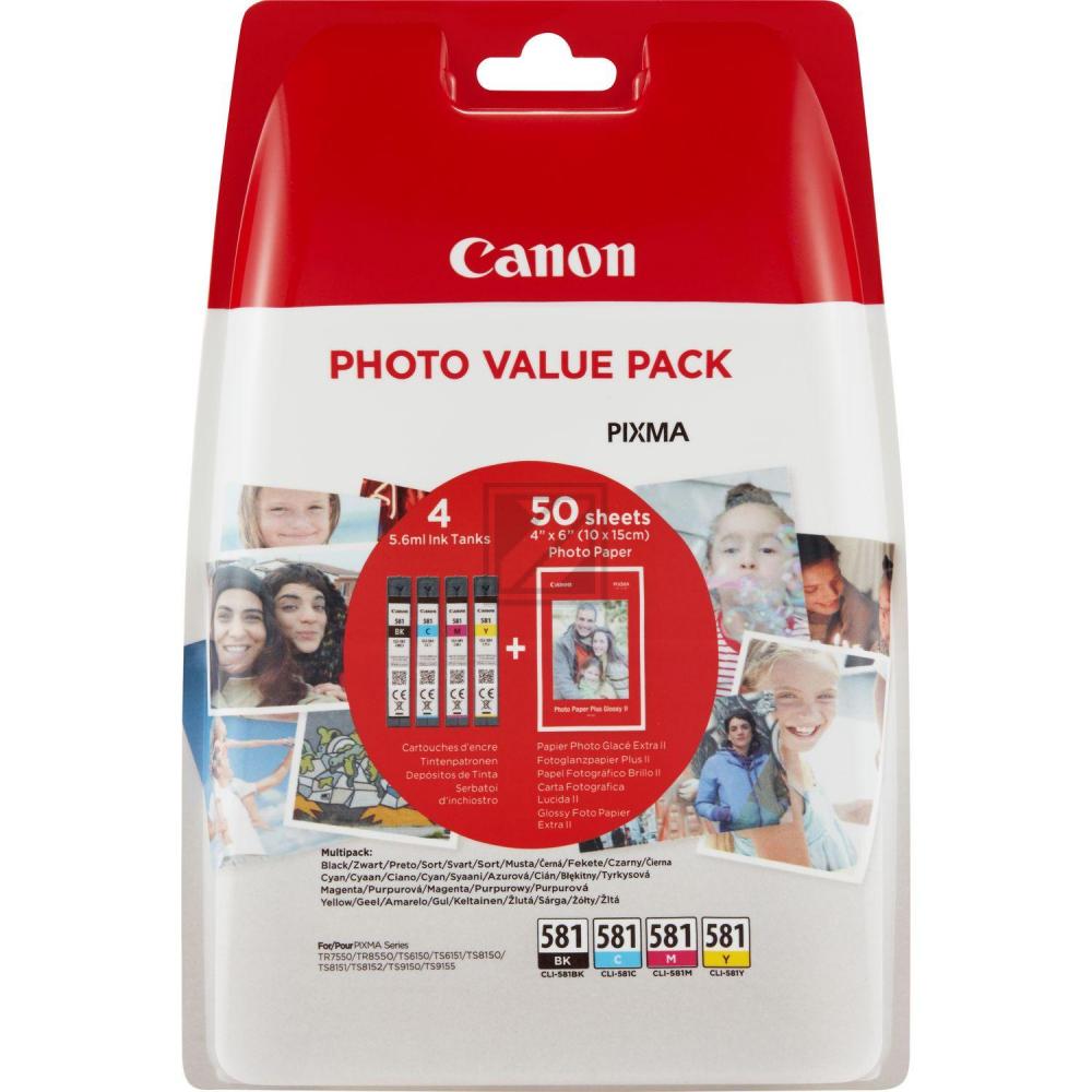 CLI581 CANON TS6150 VALUE PACK(4)CMYK ST 2106C005 Nr.581 Blister w/o SEC+50Bl Pap