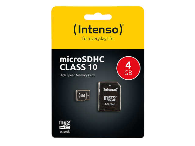 INTENSO MICRO SD KARTE 4GB 3413450 10MB/s mit Adapter