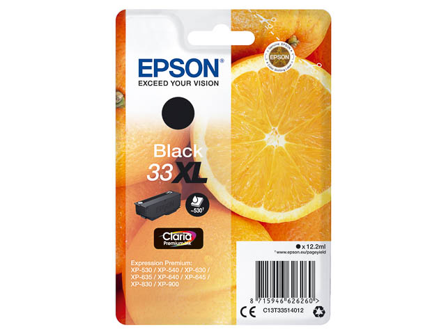 C13T33514012 EPSON XP530 TINTE BLACK HC 12,2ml 530Seiten hohe Kapazitaet