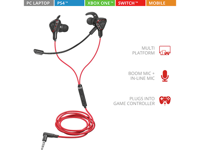 TRUST GXT408 COBRA GAMING KOPFHOERER 23029 rot