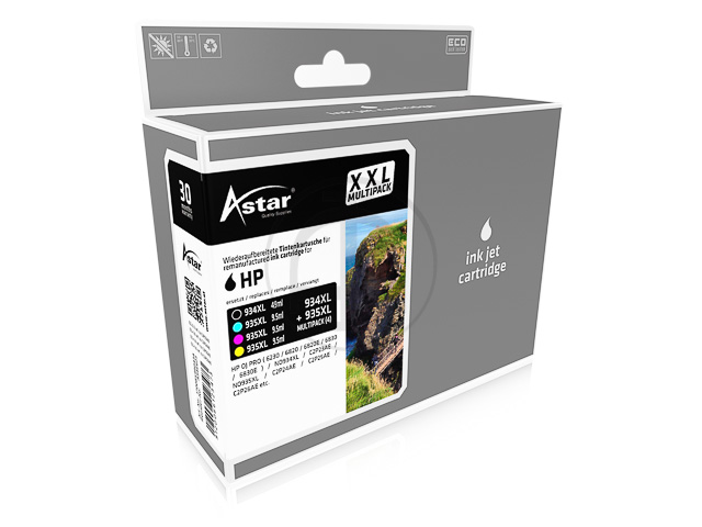 AS46623 ASTAR HP OJPRO6230 TINTE(4) CMYK 934XL/935XL 1x49/3x9,5ml XXL