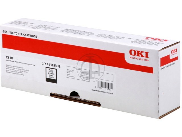 44315308 OKI C610 TONER BLACK 8000Seiten