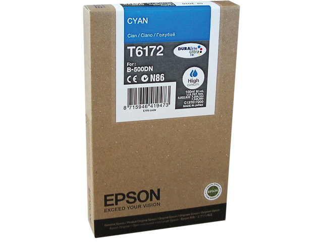 C13T617200 EPSON B500DN TINTE CYAN HC 100ml 7000Seiten hohe Kapazitaet