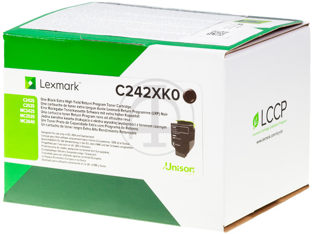 C242XK0 LEXMARK MC2425 TONER BLK EHC 6000Seiten extra hohe Kap return