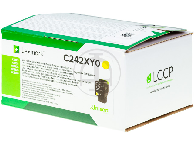 C242XY0 LEXMARK MC2425 TONER YEL EHC 3500Seiten extra hohe Kap return