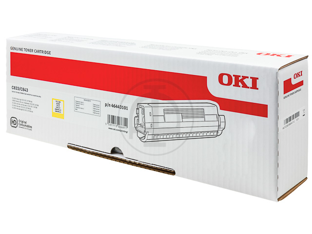 46443101 OKI C833DN TONER YELLOW HC 10.000Seiten hohe Kapazitaet