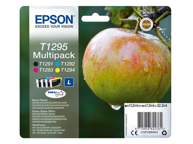 C13T12954012 EPSON BX320FW TINTE(4) CMYK 11,2ml bk + 3x7ml cmy Standard Kap.