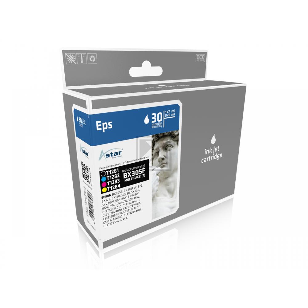 AS46128 ASTAR EPSON T1285 BX Tinte (4) cmyk rebuilt 170/175/140/225Seiten Chip