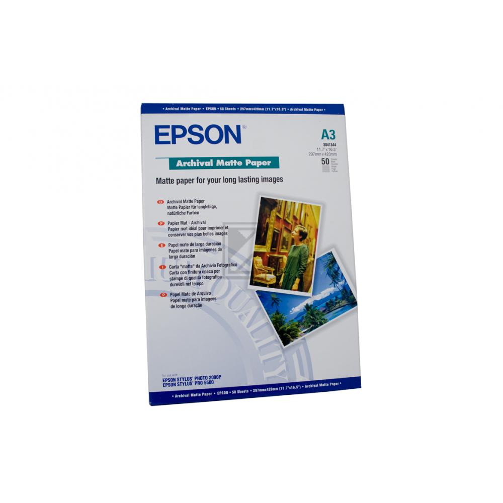 C13S041344 EPSON Archival Papier A3 (297x420mm) 50Blatt weiss 189gr matt