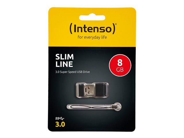 INTENSO SLIM LINE USB STICK 8GB 3532460 35MB/s USB 3.0 schwarz