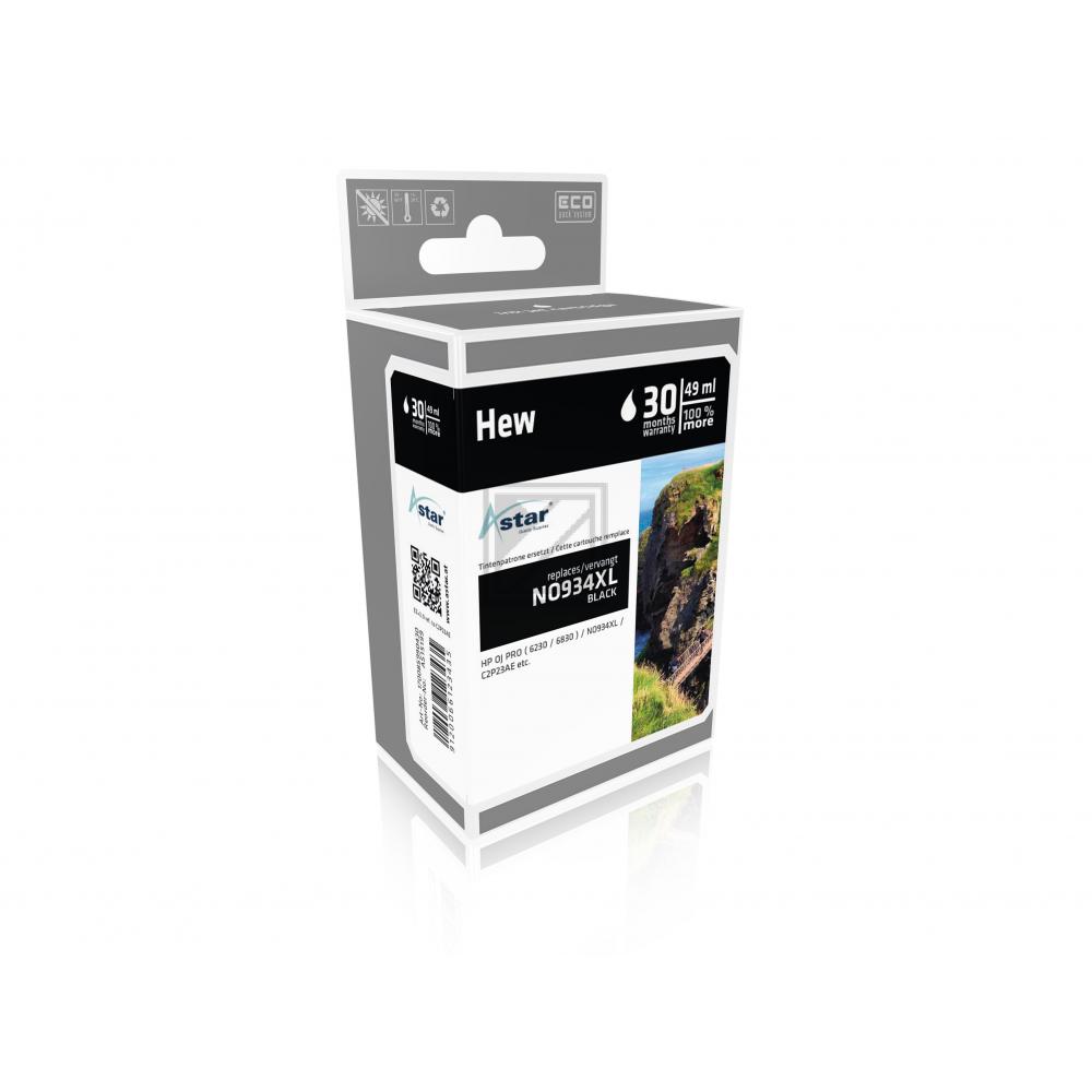 AS15199 ASTAR HP 934XL OJ PRO Tinte black XL rebuilt 2025Seiten Chip 49ml