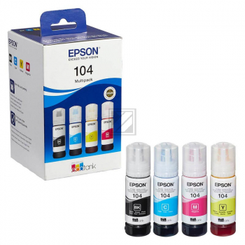 C13T00P640 EPSON ET104 EcoTank Tinte (4) cmyk 27.000Seiten 4x65 ml