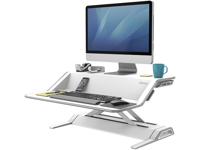 0009901 FELLOWES Lotus Sitz-Steh-Workstation einzeln weiss