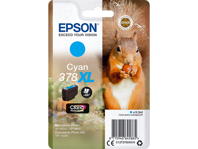 C13T37924010 EPSON XP8500 TINTE CYA HC 9,3ml 830Seiten hohe Kapazitaet